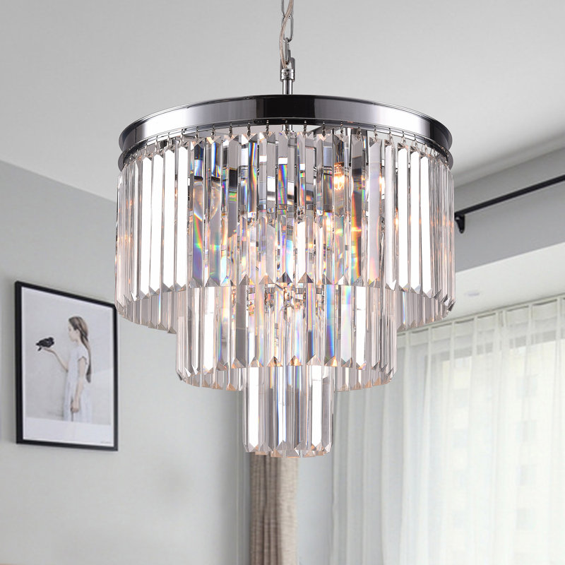 Gracie Oaks Eitzen 7 - Light Unique Tiered Chandelier with Crystal